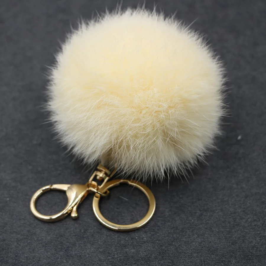 8CM Genuine Rabbit Keychain Cute Fur Pom Toy Handbag Car Charms Jewelry | Украшения и аксессуары
