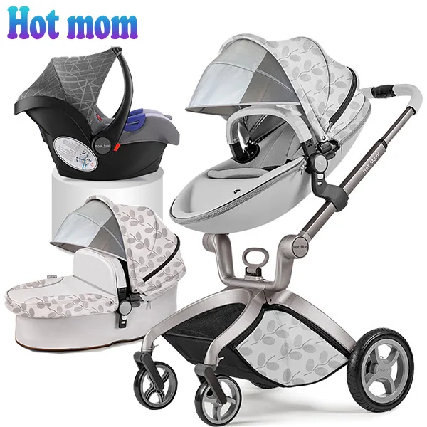 Горячая мама детская коляска высокий пейзаж может сидеть или лежать пневматические колеса переносная тележка 3 в 1 складной прогулочный светильник