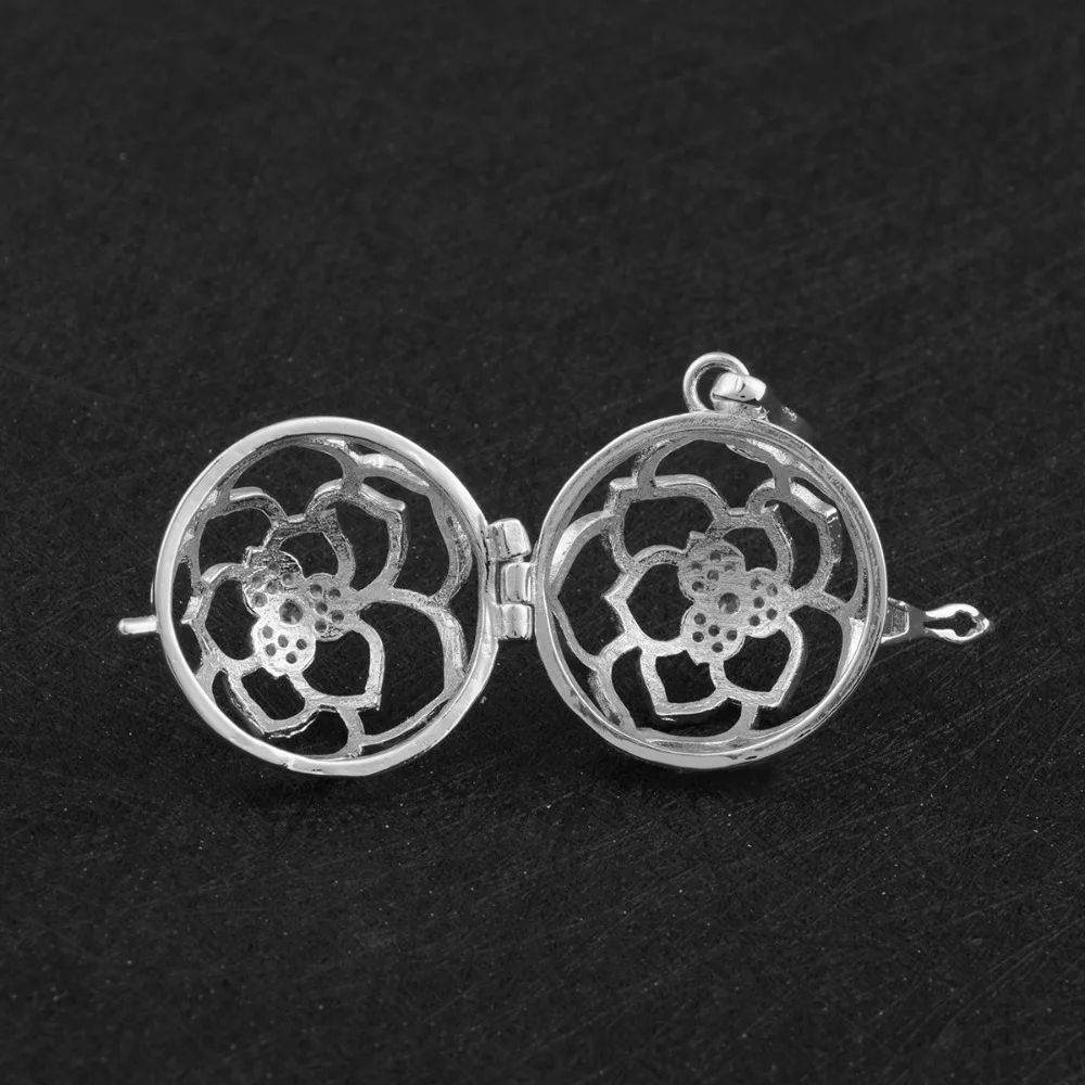 

Angel Caller 20mm Crystal Flower Gold Locket Cage Pendant Necklace Fit Mexican Harmony Bola Sounds Bell Pregnant Women Jewelry