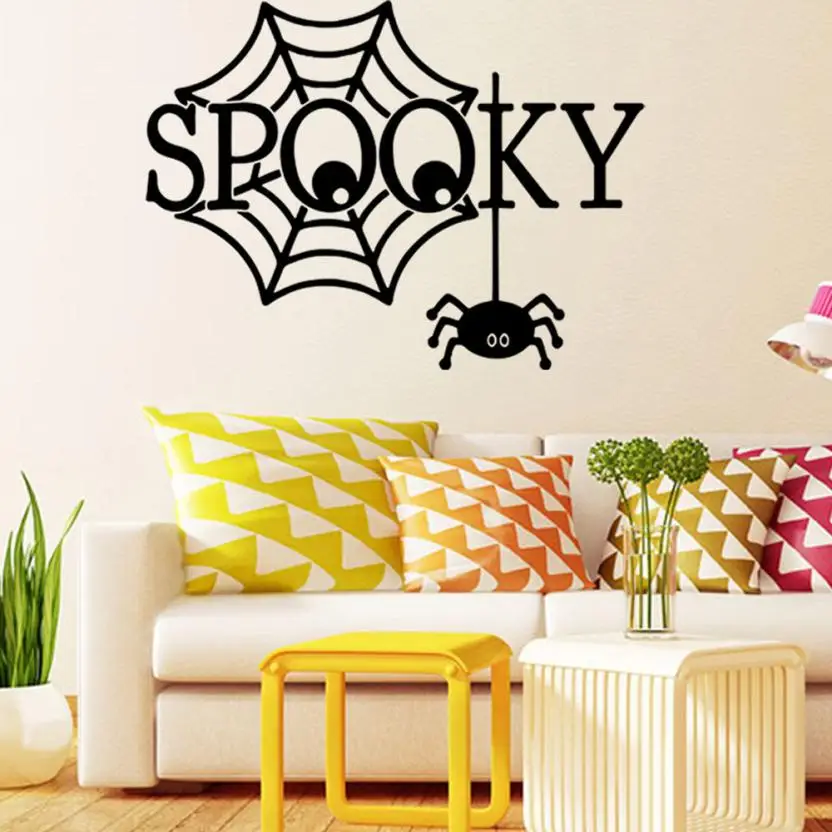 Домашнего декора Happy Halloween дома Бытовая стены комнаты Стикеры Фреска Декор