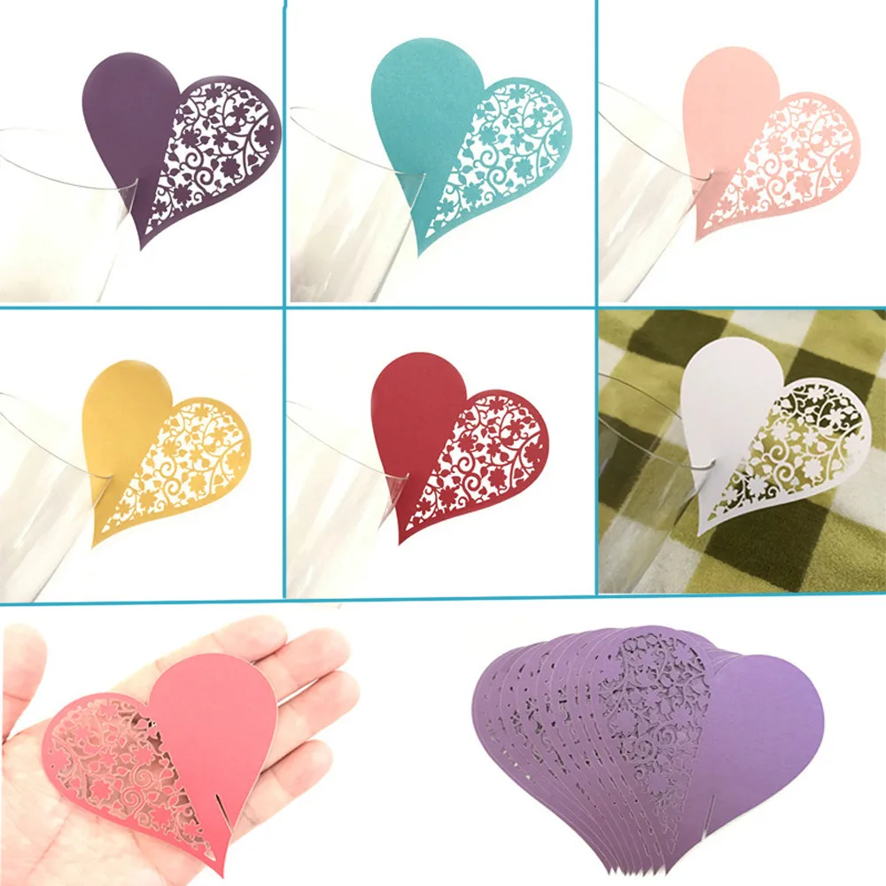 В форме сердца метки Свадебные желая дерево ремесла открытки с этикетками кружка