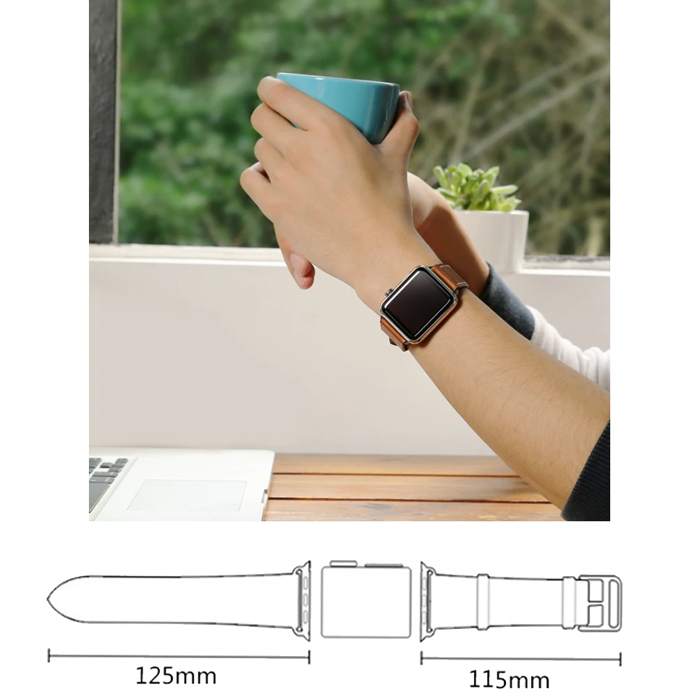 Ремешок кожаный для apple watch 4 band 44 мм 40 браслет iwatch 42 38 5 3 2|Ремешки часов| |