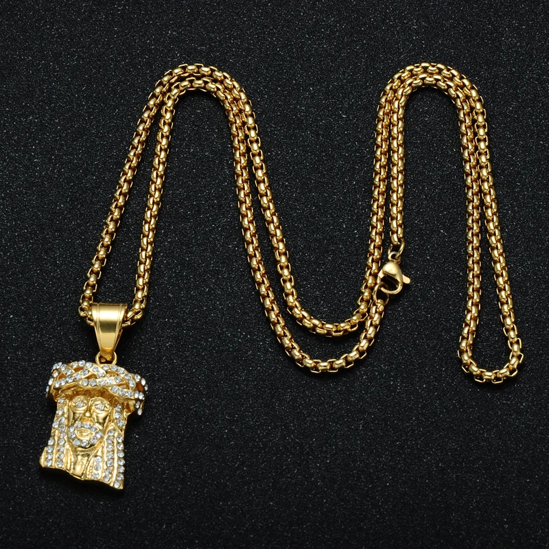 Хип хоп золото цвет титана Нержавеющая сталь Iced Out побрякушки полный горный