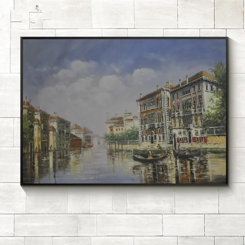 

100%Hand-painted canvas oil painting Wall art picture Landscape painting European Italian Venice painting decoration painting W3