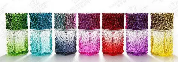 

Wholesale 25ML Water Cube color spray perfume bottle empty glass spray packing bottle 100pcs/lot