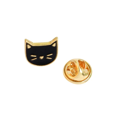 black cat 1 шт. Кот арбуз металлический значок брошки пуговицы заколки джинсовая куртка булавки украшения значок для одежды нагрудные булавки - Цвет: black cat