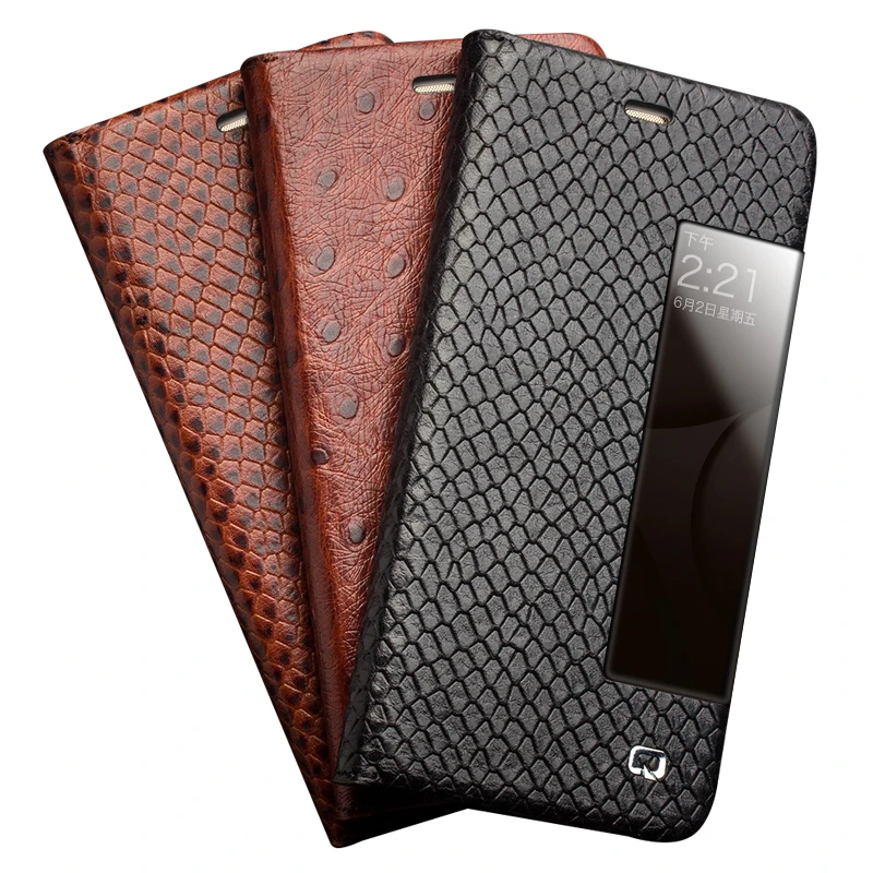 Чехол Qialino из натуральной кожи для Huawei Ascend P10 чехол Plus с откидной крышкой и окошком