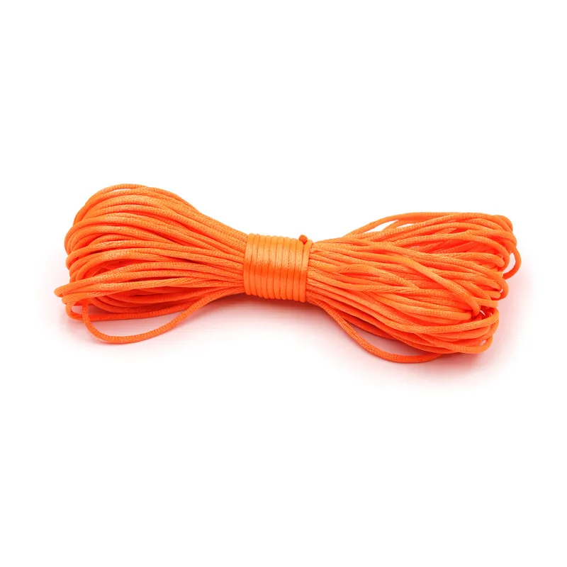 bright orange 20 метров атласный нейлоновый шнур 2 мм шелковый канат для детский Прорезыватель аксессуары клипсы для детского зубного кольца цепочка ручная работа проект - Цвет: bright orange