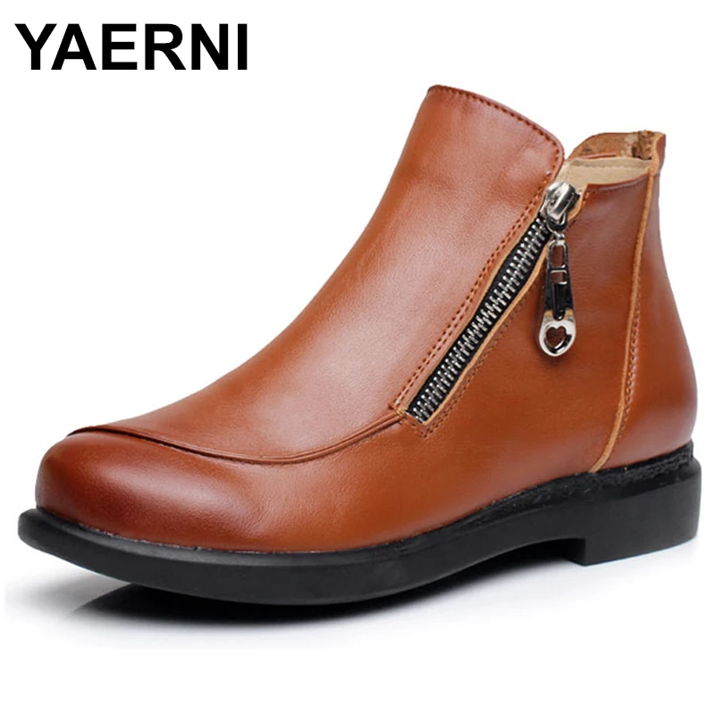 YAERNI 2021New осенне-зимние женские короткие туфли с плоским каблуком Сапоги из