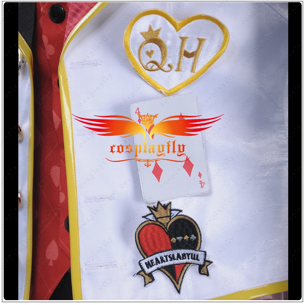 

Game Twisted-Wonderland Alice in Wonderland Cater Diamond Cosplay Costume Custom Men Satin Uniform Jacket Red Vest Cos Badge Pin