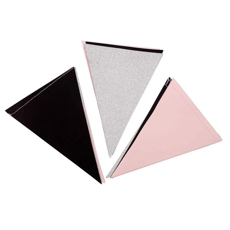 pink black silver Мини золотой, серебряный, розовый флаг, баннер, гирлянда, сделай сам, блестящий бумажный баннер для дома, для мероприятий, вечеринок, свадьбы, Декор, вечерние принадлежности - Цвет: pink black silver