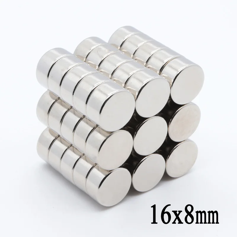 Круглые неодимовые магниты NdFeB N35 20 шт. супермощные редкоземельные 16 х8 мм - купить