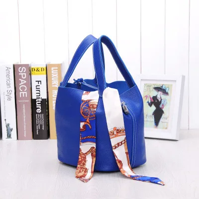 Blue Сумки из воловьей кожи, женские сумки из натуральной коровьей кожи, высококачественные сумки-тоут с завязками, композитные сумки с пони - Цвет: Blue