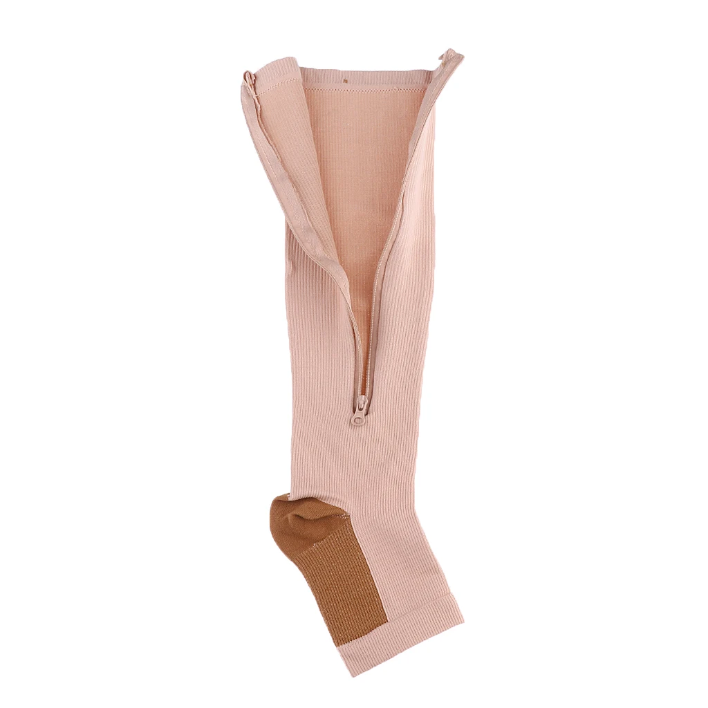 Компрессионные носки для мужчин и женщин 1 пара до голени с открытым носком анти