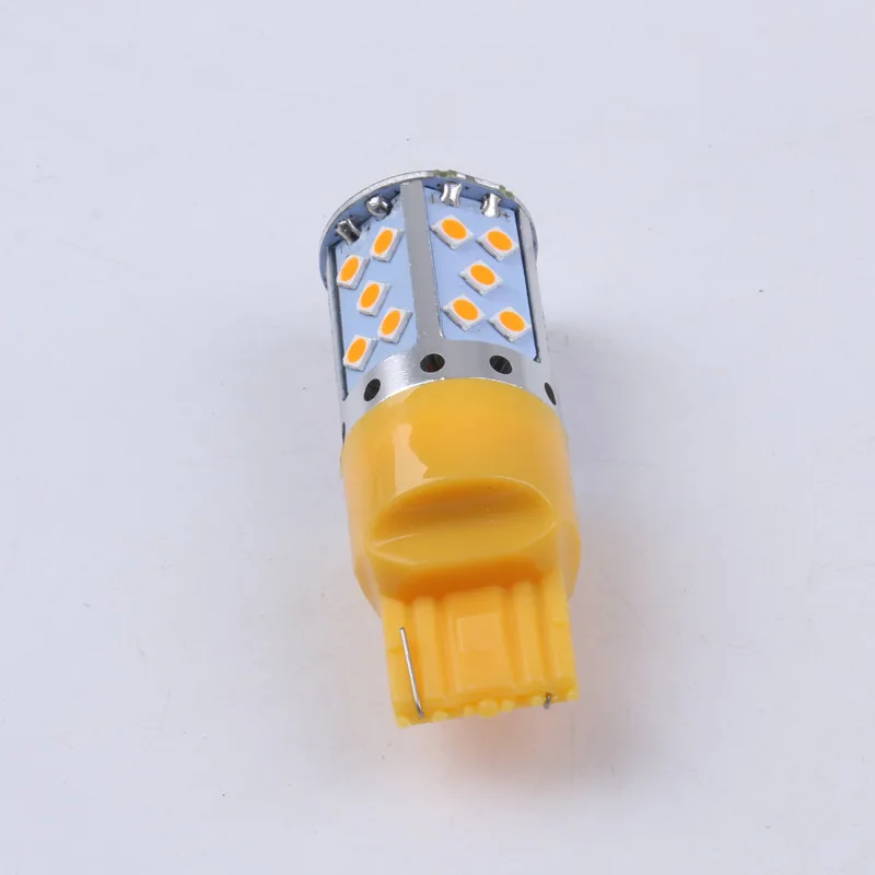 2 шт. автомобиль 7440 светодиодный желтый 35 SMD 3030 T20 W21W лампы для указатели поворота