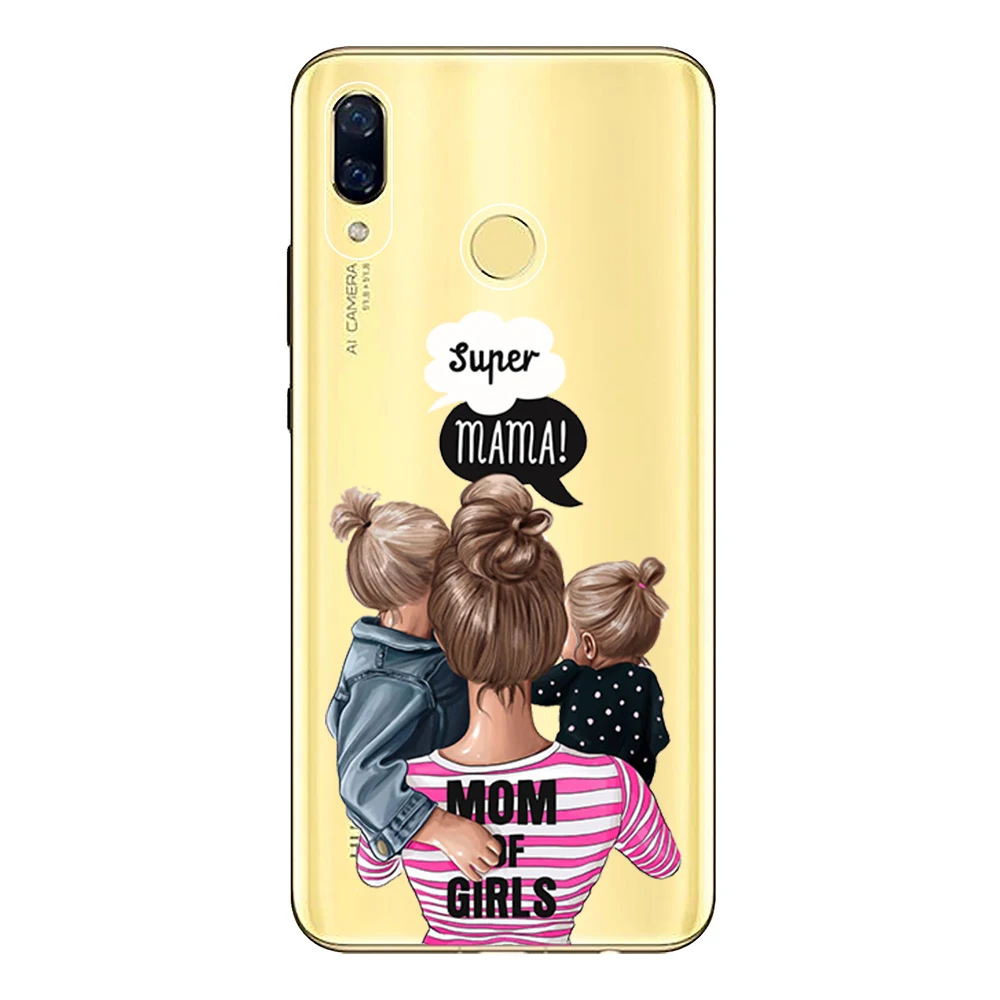 Soft TPU Funda For Huawei Nova 3 3i 3e Case Cover Silicone Capa Cute Baby Mom Dad Girl Coque Protect Phone Shell |