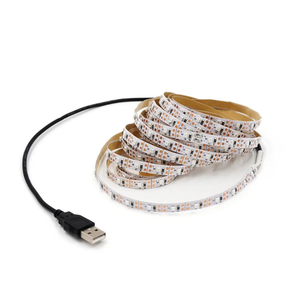 USB Светодиодная лента 50 см 1 м 2 3 4 5 SMD3528 кабель высокой мощности светильник DC5V