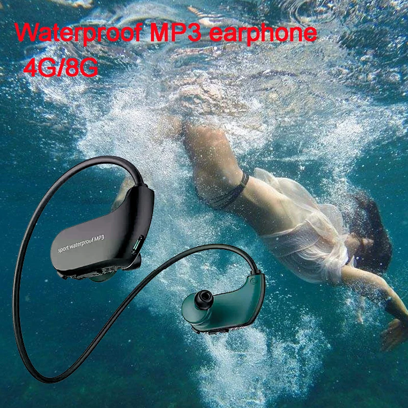 Модные уличные IPX8 водонепроницаемые плавательные MP3 плеер спортивные наушники