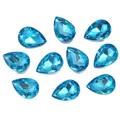 aquamarine 20x30 мм, форма в виде капли Piontback швейные стразы из блестящего стекла камни и кристалл страз ремесла DIY пришить стразы для одежды - Цвет: aquamarine