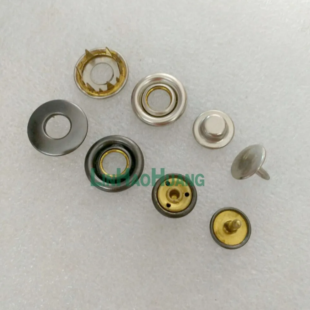 Оптовая продажа 50 компл./Лот металлические латунные Пружинные кнопки 4 части