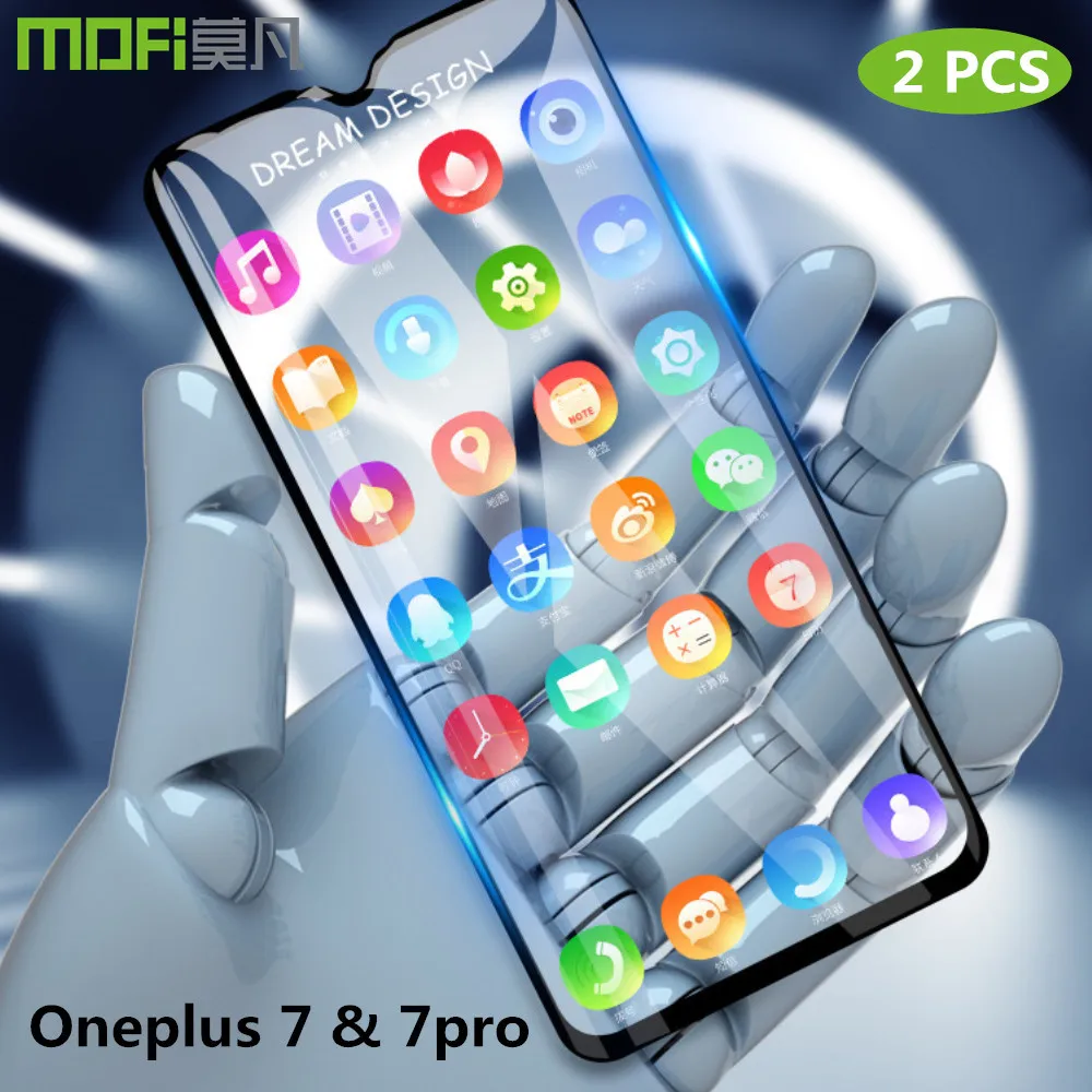 Закаленное стекло для Oneplus 7 pro 2 шт. защитная пленка MOFi на полный экран|Защитные