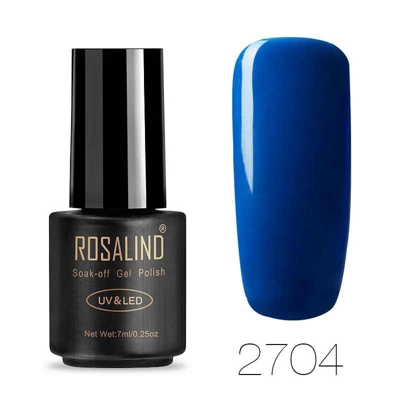 2704 ROSALIND 7 мл Лак для ногтей великолепный цвет Гель-лак для ногтей Vernis полуперманентное верхнее покрытие Базовое покрытие Гель-лак для ногтей Гель-лак - Цвет: 2704