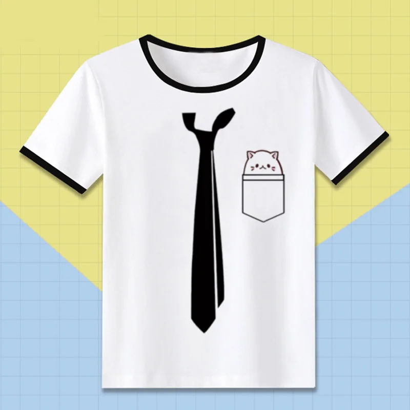 Футболка Bananya с японским аниме принтом милая рубашка коротким рукавом для мужчин