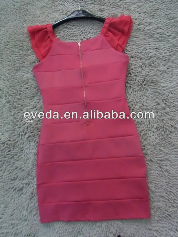2013 fashion design pink bandage dress for slim women |