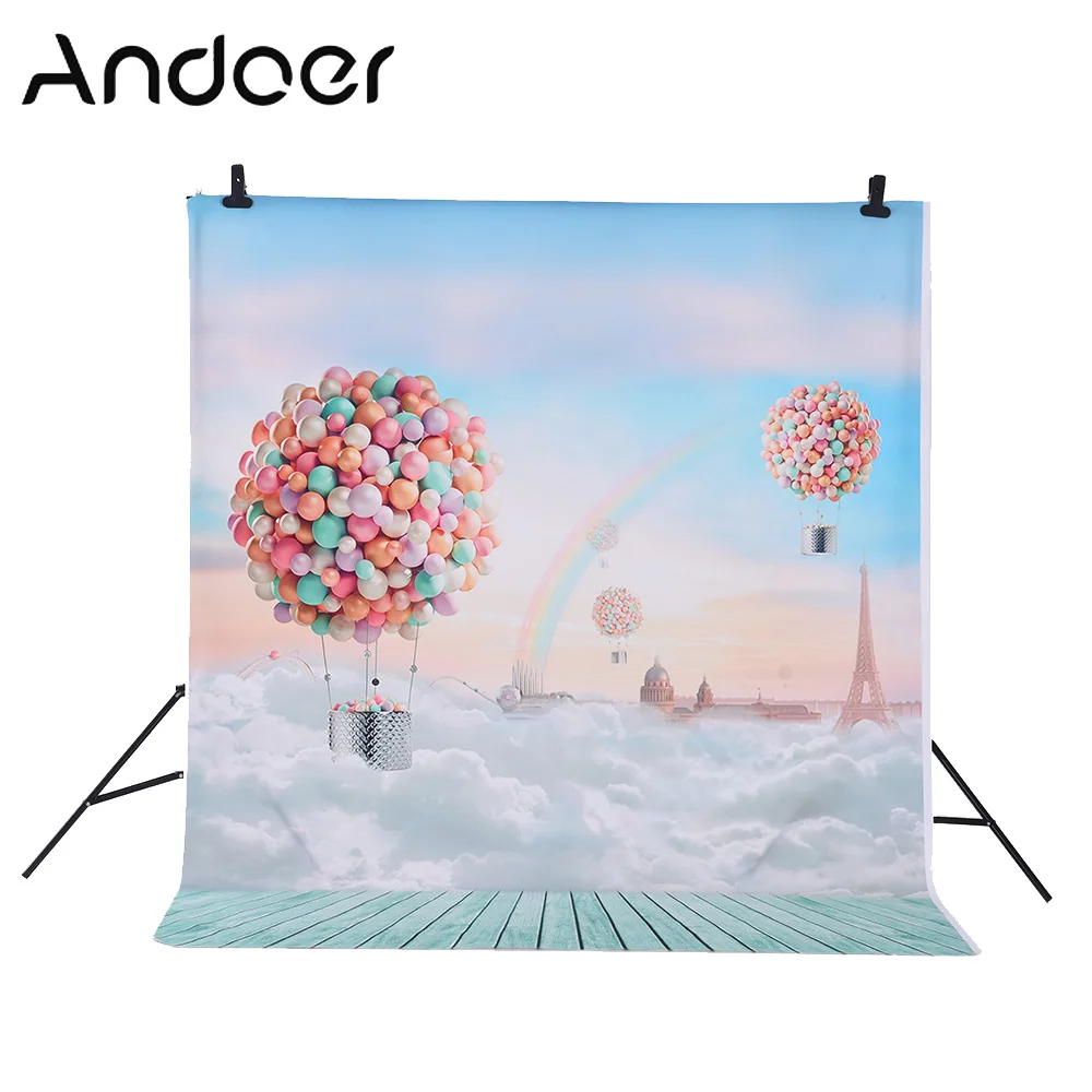 Andoer 1 5*2 м фотография Фон шары Радуга голубое небо узор для детей Детская