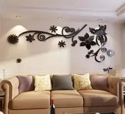 9 3D цветок акриловая Настенная Наклейка ТВ фон украшение стены DIY искусство домашний декор домашний модный Декор стикер - Цвет: 9