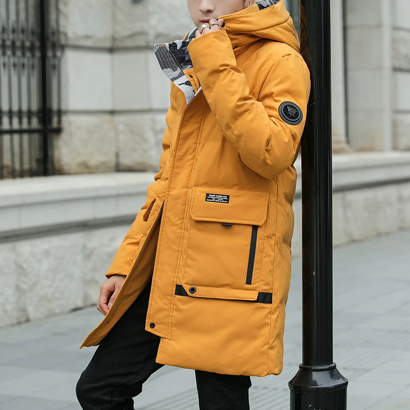 2018 New Pattern Man Long Fund Thickening Cotton-padded Clothes Will Pocket Even Hat Casual Overcoat Streetwear Pullover Tops | Мужская
