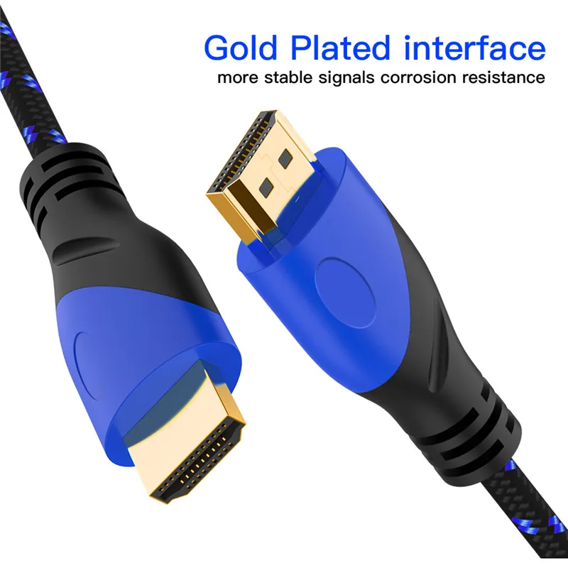 Кабель HDMI с нейлоновой оплеткой 1080P 3D V1.4 Быстрая Скорость 0,5 м 1 м 1,8 м 3 м 5 м 10 м 15 м HDMI код для проектора PS4 HDTV