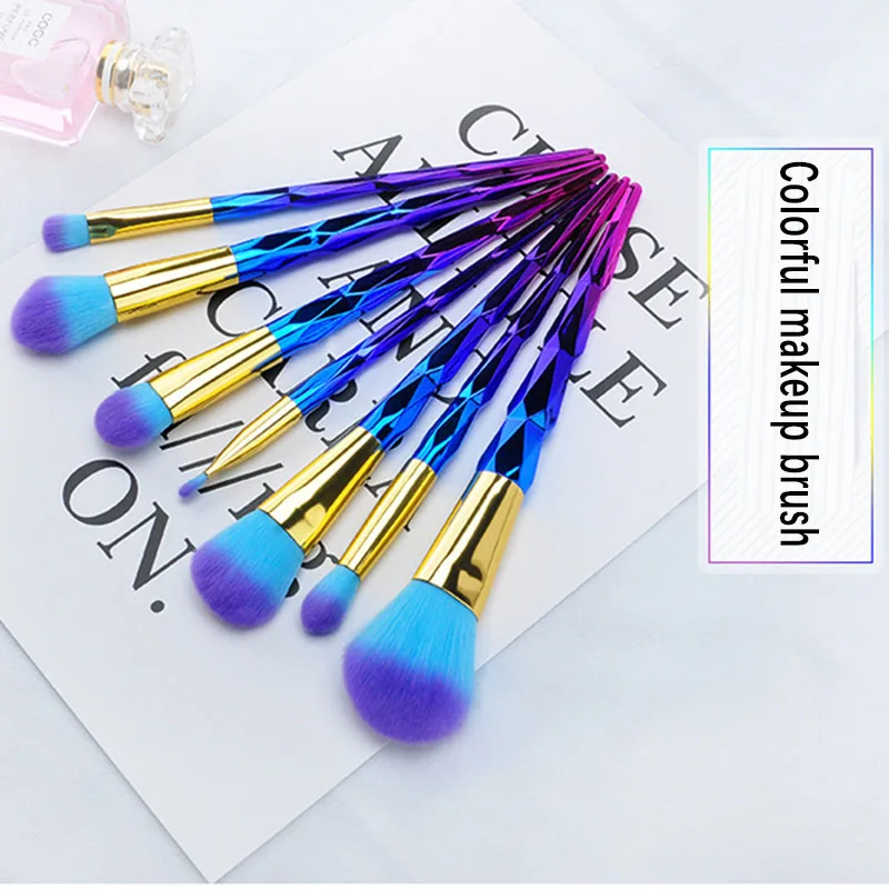 Diamond Shape Makeup Brush Set Dazzle Glitter Foundation Blush Brushes Rainbow Unicorn Make up Sets Eyeshadow | Красота и здоровье