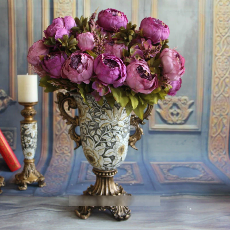 Высококачественные искусственные шелковые цветы в европейском стиле 1 букет