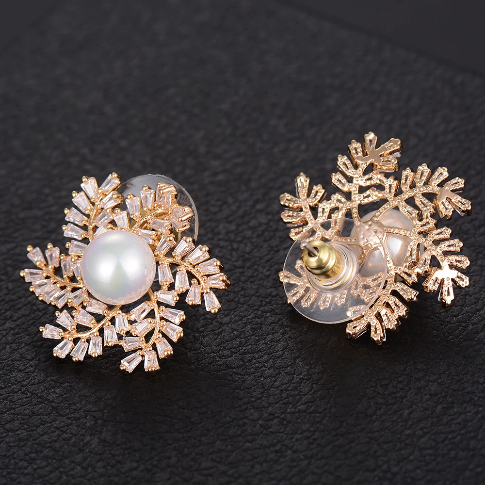 Женские серьги-гвоздики SISCATHY серьги с искусственным жемчугом и микро кубическим