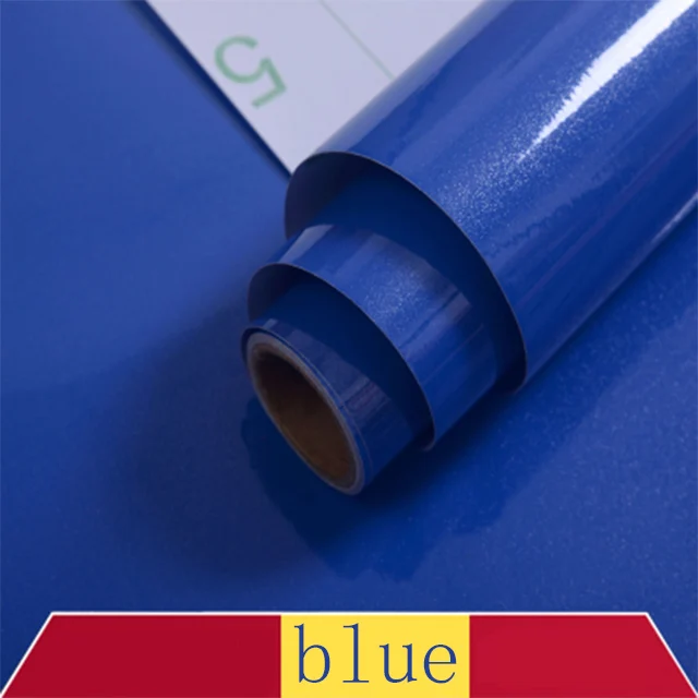 Blue Самоклеющиеся обои для ремонта мебели стиль Чистый цвет пленка для кухни гостиной водонепроницаемый стикер домашний декор - Цвет: Blue