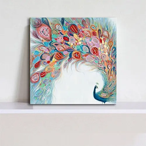 Ручная роспись маслом на холсте павлин картина холст художественное оформление