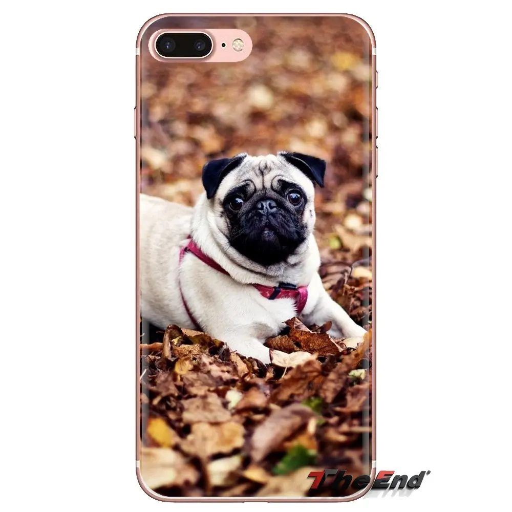 Милые мопса для iPod Touch Apple iPhone 4 4S 5 5S SE 5C 6 6S 7 8 X XR XS Plus MAX прозрачные мягкие чехлы |