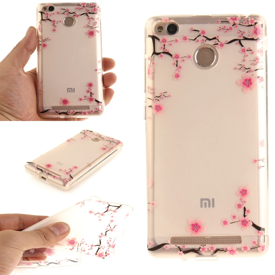 CCDZ Soft clear TPU Case For xiaomi redmi 3X 3S prime fundas case Fundas 3 Flower poket soft phone Cases | Мобильные телефоны и