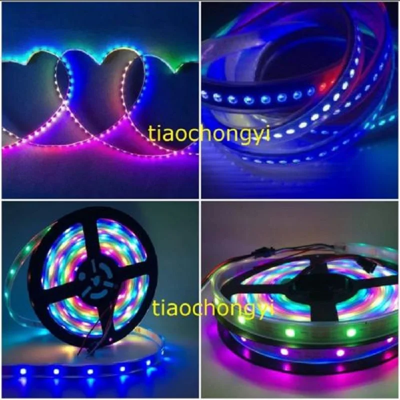 WS2812B 5050 RGB Светодиодная лента 1 м-5 м 150 300 светодиодов индивидуальный адресуемый 5 в
