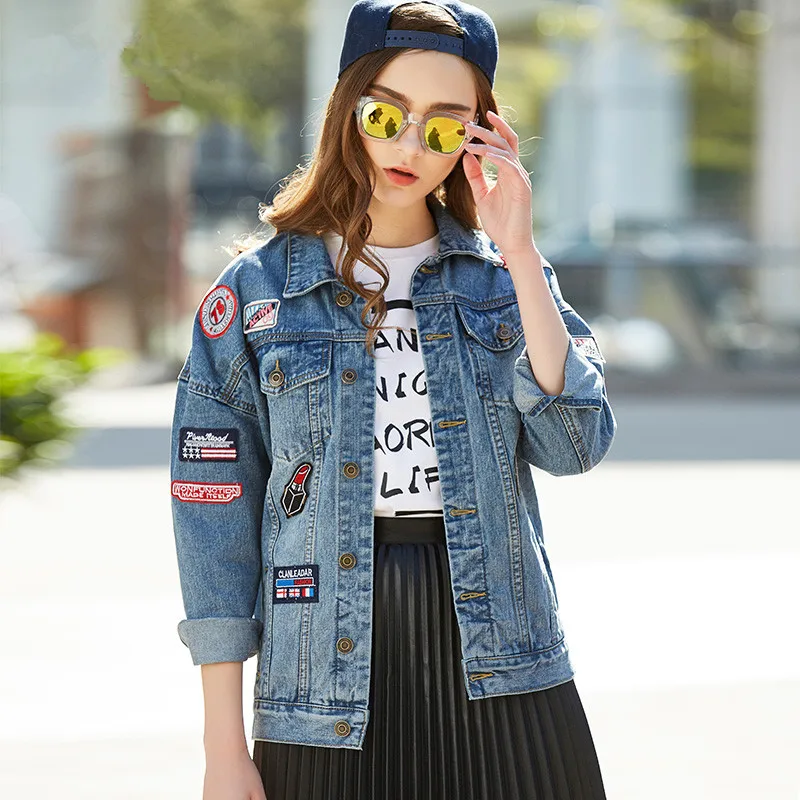 Джинсовая куртка женская джинсовая винтажная верхняя одежда весенняя женские