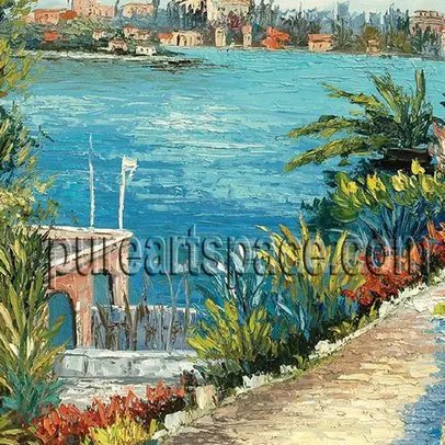 

Seascape/boat palette knife oil paintings on promotion,100% handpainted