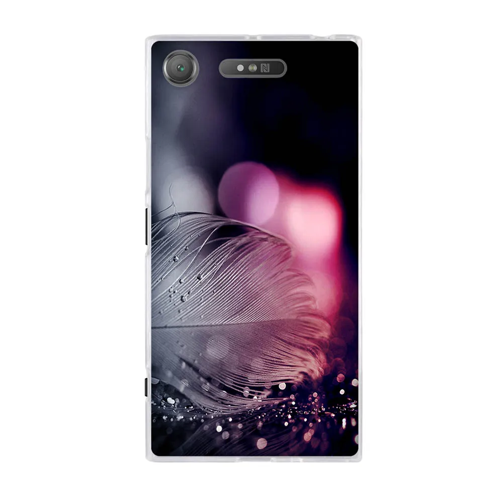

For Sony Xperia XZ1 Case 5.2" Soft Silicon TPU Case Protective Back Phone Cover For Sony Xperia XZ1 Case Cartoon Painted Pattern