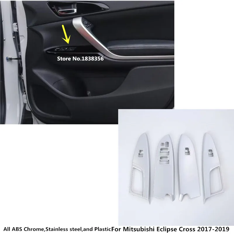 

Для Mitsubishi Eclipse Cross 2017 2018 2019 2020 2021 интерьер автомобиля интерьер дверь окно стекло переключатель панель отделка рамка молдинг 4 шт.