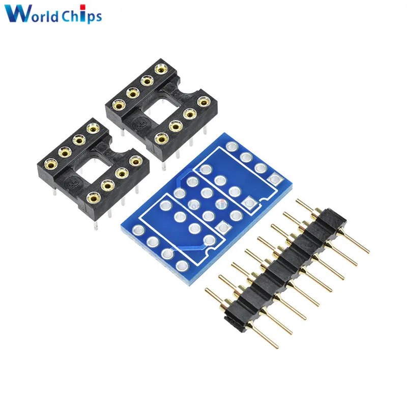 Двойной DIP8 К моно Opamp PCB + Pin Socket для NE5532 OPA2132 OPA627 TL072 P07 | Электронные компоненты и