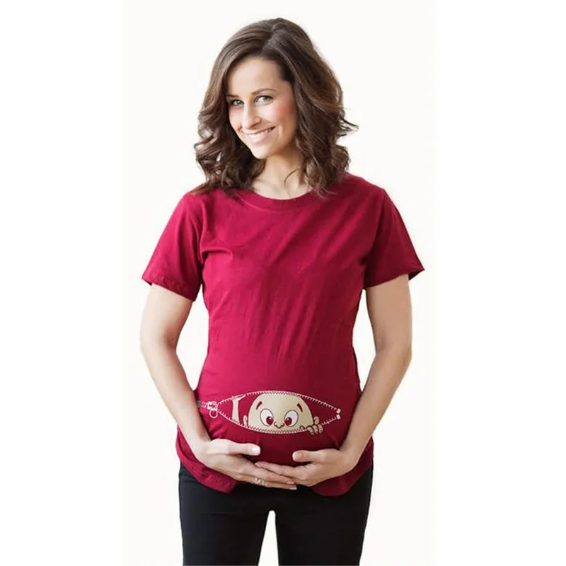 

O Neck Baby Coming Print Women Maternity Clothing Pregnant Short T shirt Funny Top for Photography Photo shoot Plus Size