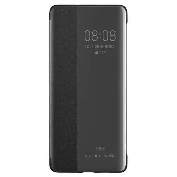 Чехол для HUAWEI P30 Pro Официальный защитный чехол для HUAWEI P30 кожаный чехол-книжка с окошком P30/P30pro - Цвет: black