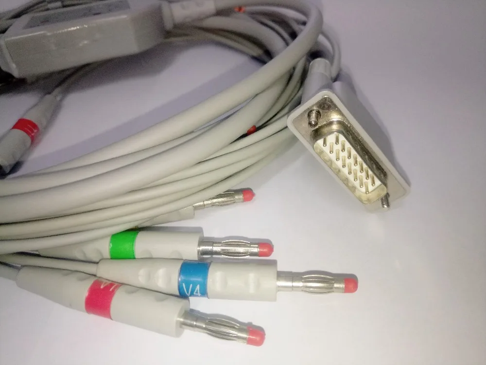 Kmtkeramed совместимый для Bionet Cardiocare 2000/cardiotouch3000 один кусок 10 проводов кабель с Leadwire 4,0 Banana AHA