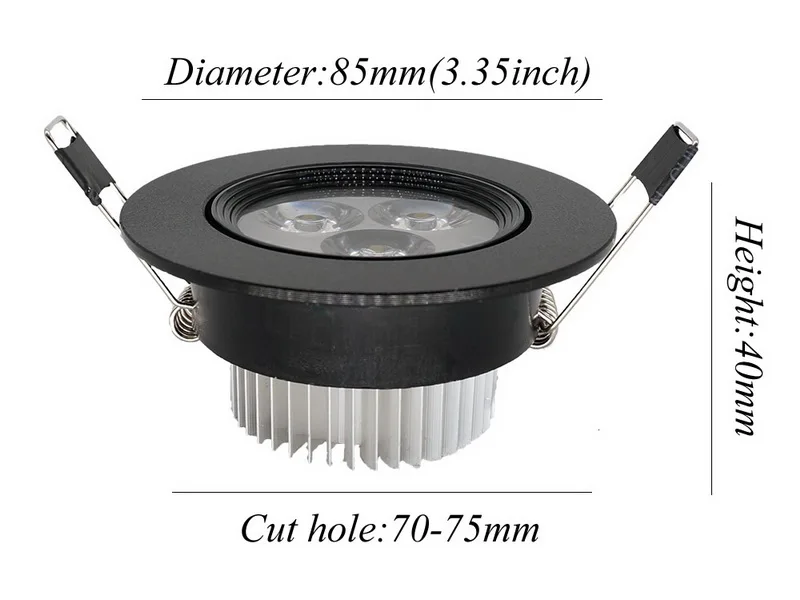 Dimmable 9W Epistar Led Down light Ceiling Spot Light Black Shell Retrofit LED Recessed Lighting Fixture Warm White 3000K UL cul | Лампы и