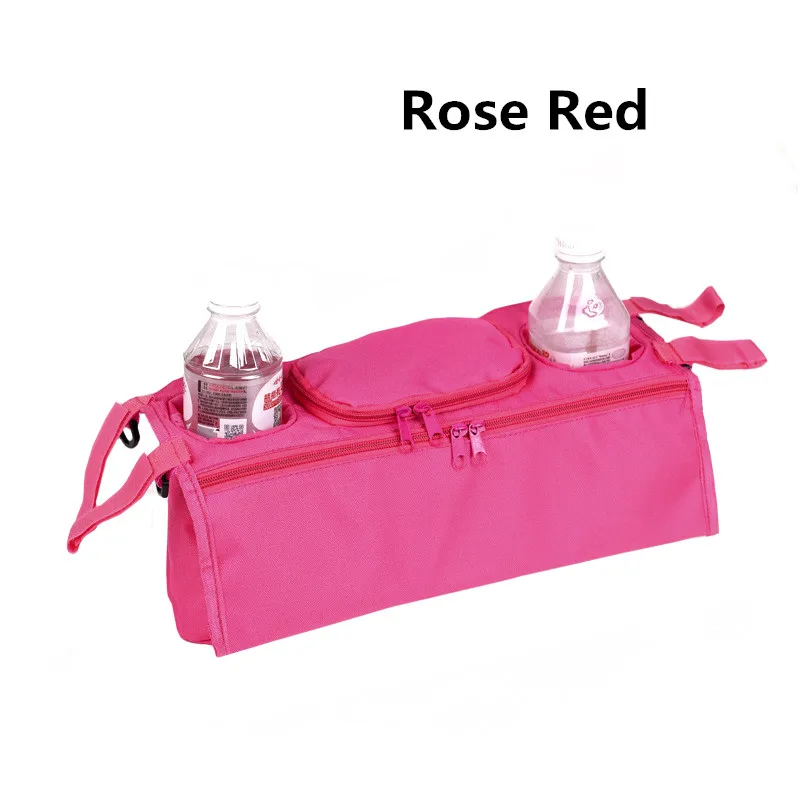 Rose Red Новинка, органайзер для детской коляски, держатель для бутылки, сумка для коляски, багги, аксессуары для детской коляски, сумки для инвалидных колясок - Цвет: Rose Red